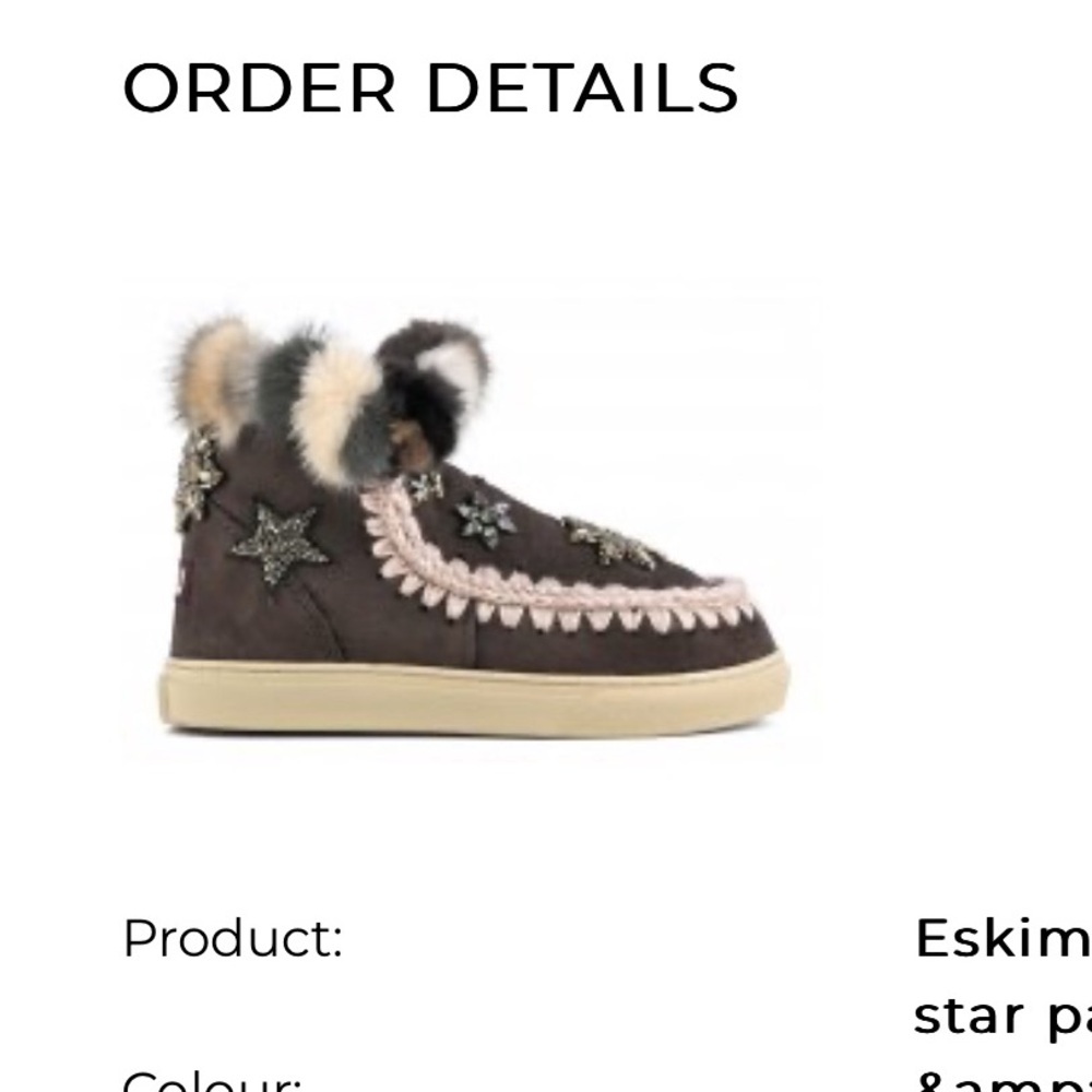 Mou eskimo sneaker with star patches EUC Size 38